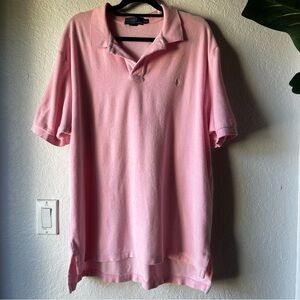 Vintage Polo Ralph Lauren Pink Terrycloth Polo Shirt | Resort Preppy | Size XXL